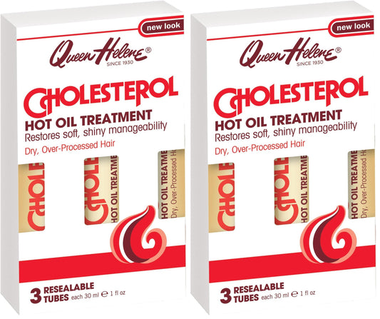 Queen Helene Cholesterol Hot Oil Treatment in Resealable Tubes, 3-1 fl oz (29.57 ml) tubes (Pack of 2)