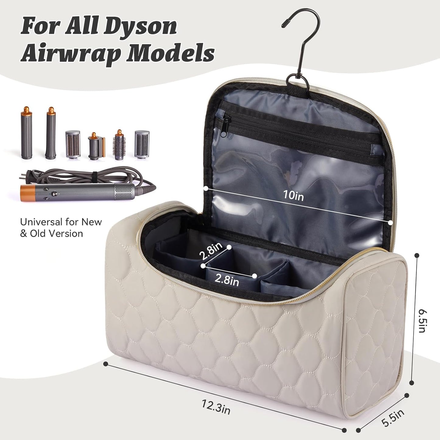Shark Flex Style Travel Case - Portable Hair Dryer Organizer with Padded Storage & Hanging Hook | Fits All Models