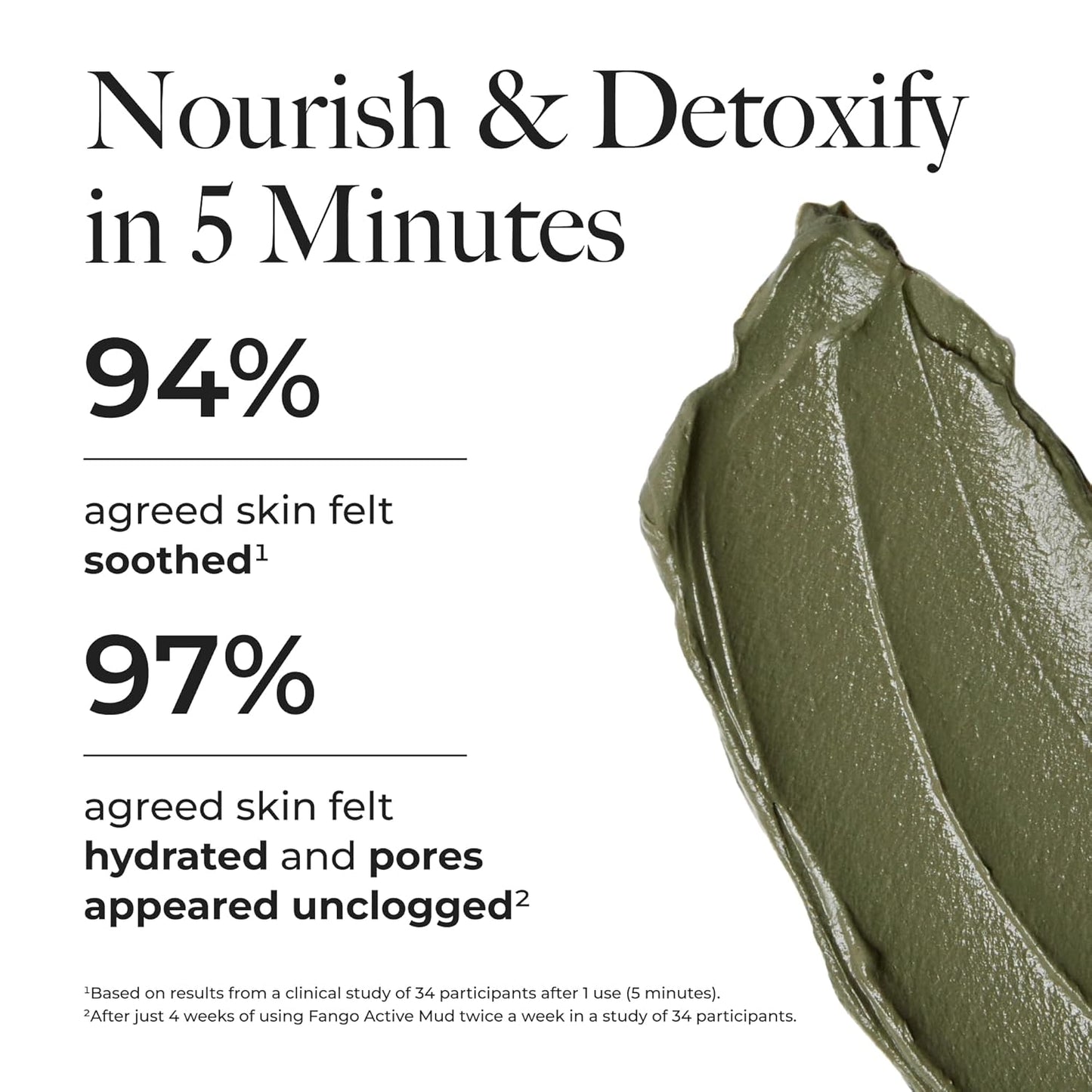 Borghese Advanced Fango Active Mud Mask - Nourishing Detoxifying Face Mask with Bentonite Clay & Hyaluronic Acid | For Normal, Combination & Oily Skin