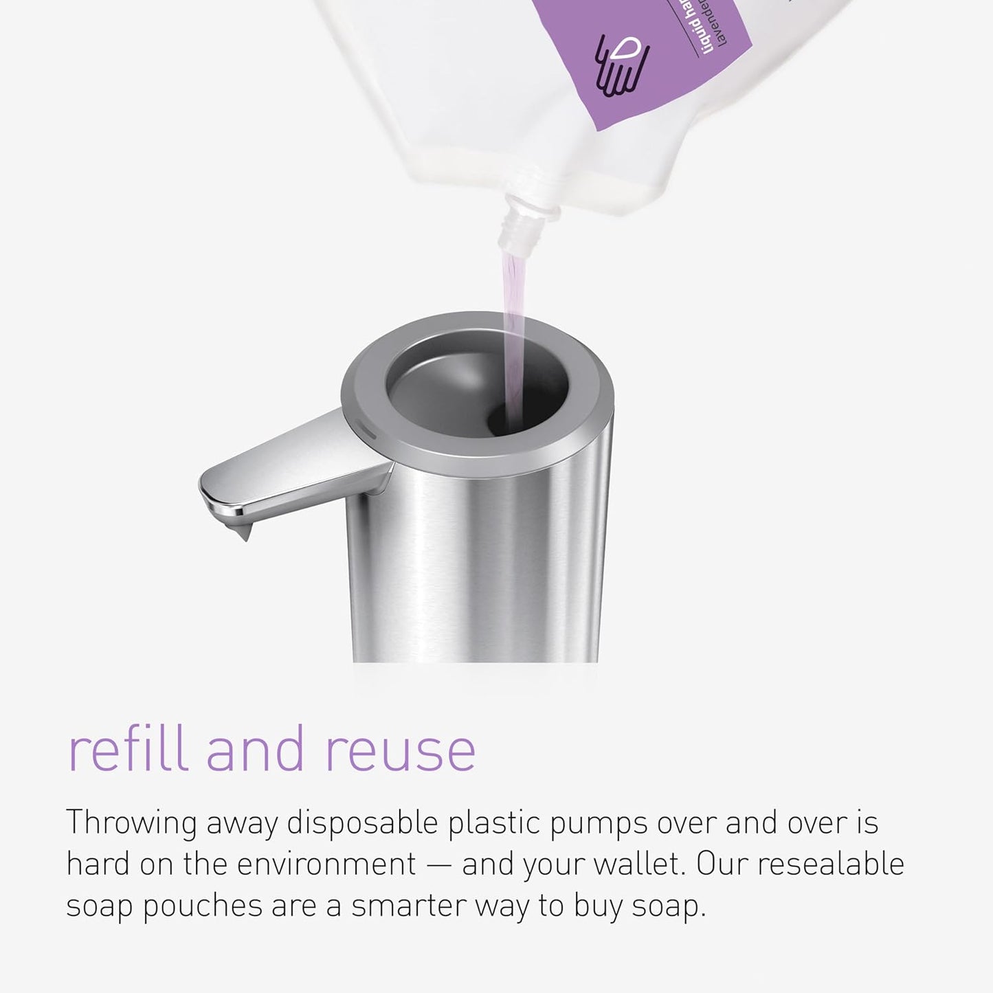 simplehuman Hand Soap Refill Pouch - Moisturizing Liquid Soap, 34 Fl. Oz. | Pack of 3