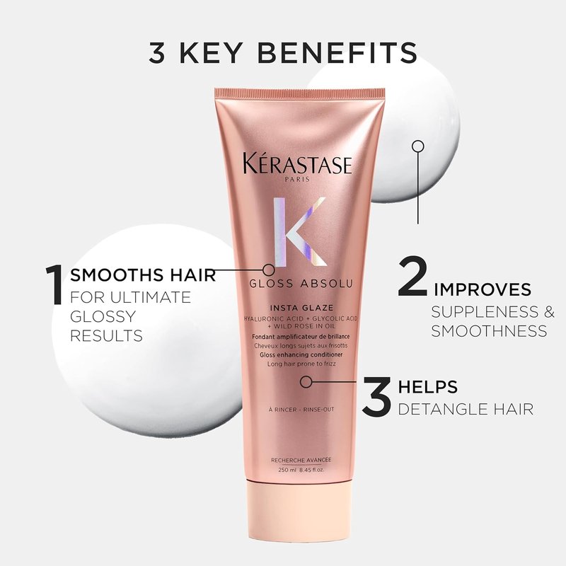 Kerastase Gloss Absolu Conditioner | High-Shine Anti-Frizz Formula - Deep Hydration & Detangling for Glossy, Bouncy Hair