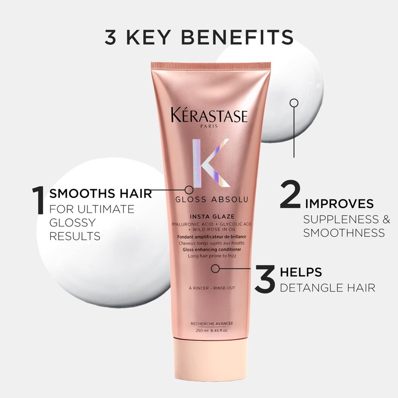 Kerastase Gloss Absolu High-Shine Anti-Frizz Conditioner - Deeply Hydrates & Detangles, Instantly Softens, For Glossy & Bouncy Hair, 2.53 Fl Oz, Travel Size