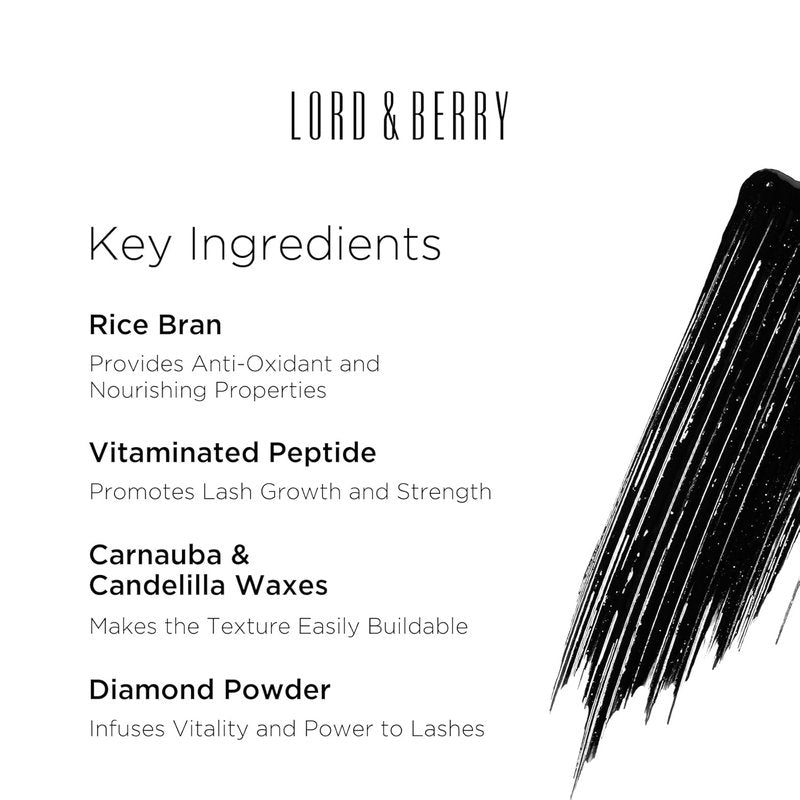 Lord & Berry Prodigious Mascara - Curling & Volumizing, Smudge-Free Formula for False Lash Effect | 0.33 fl oz