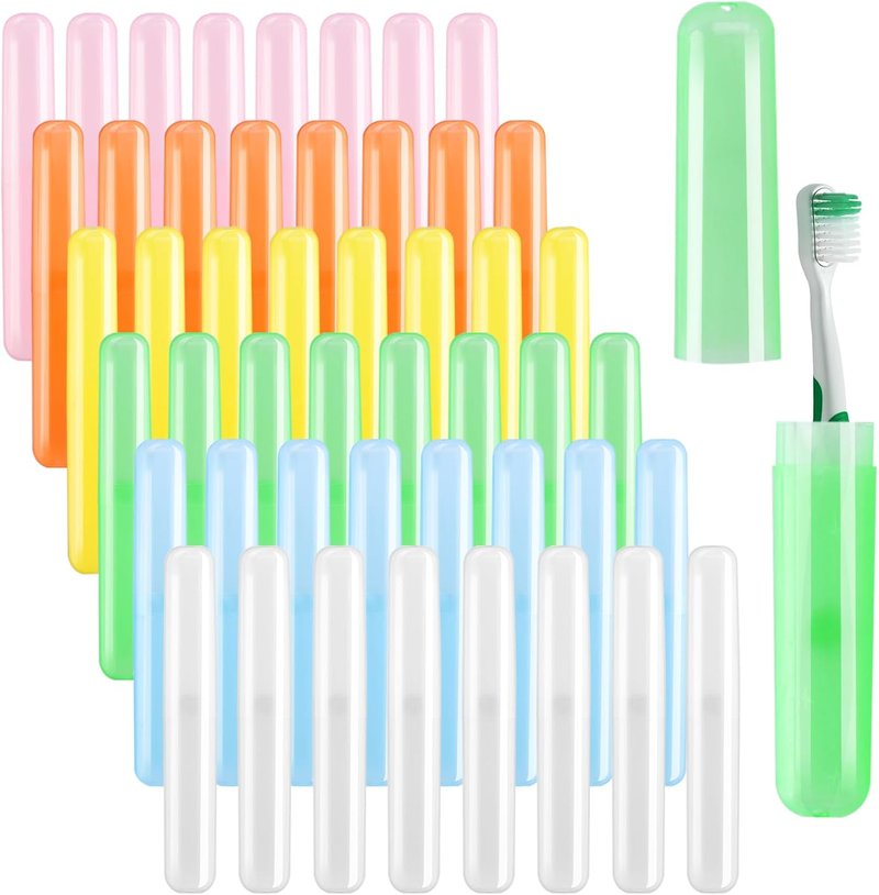 Travel Toothbrush Case Holder - 48PCS Portable Kids Toothbrush & Toothpaste Organizer | Multi-Color Options