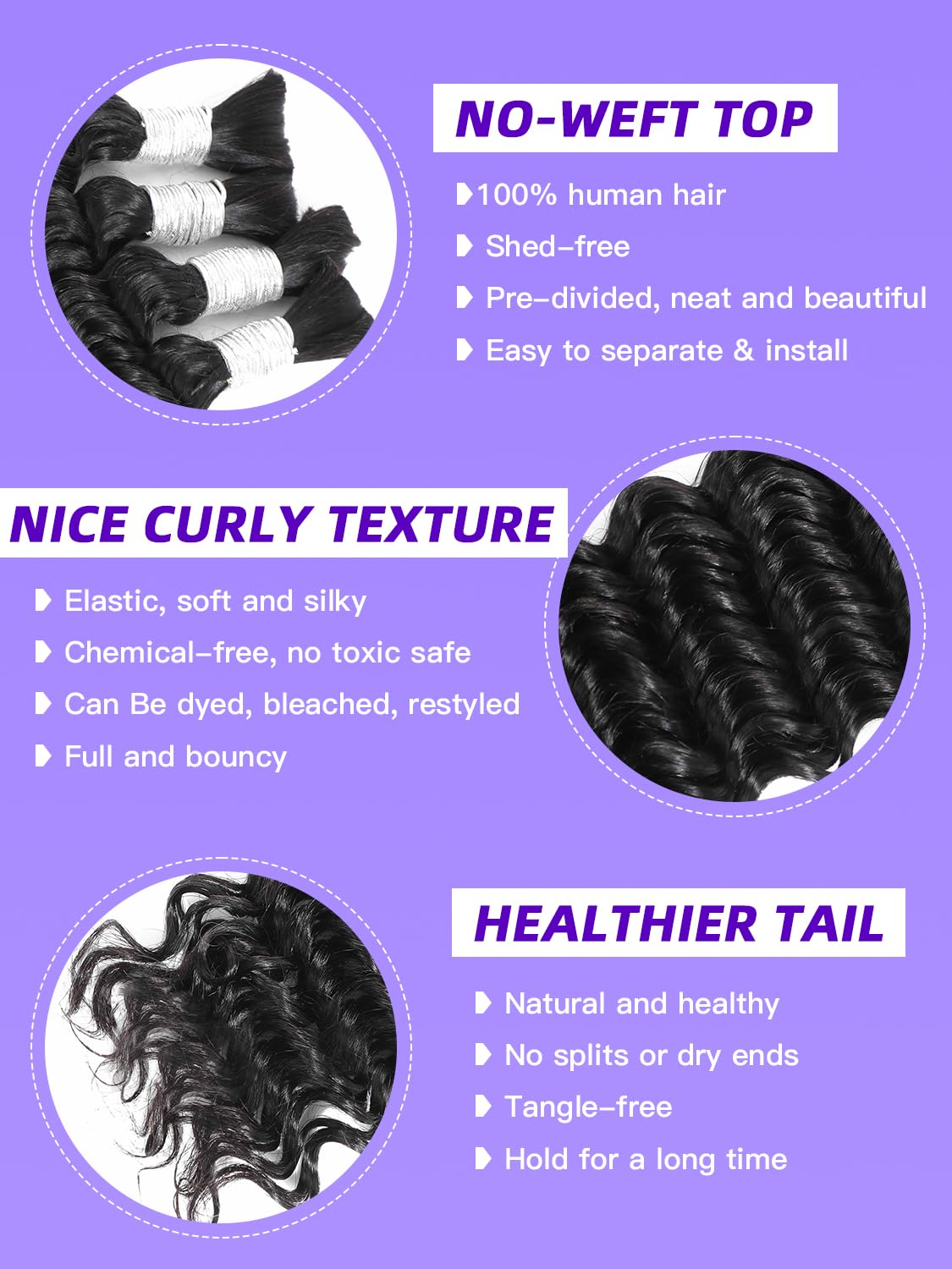 Enaiiby 4/27 Boho Human Hair Braiding Hair Bulk 50g 24 Inch, Deep Wave Ombre Honey Blonde Curly Bundles Human Hair for Boho Knotless Braids, 12A No Weft 100% Unprocessed Brazilian Virgin Hair