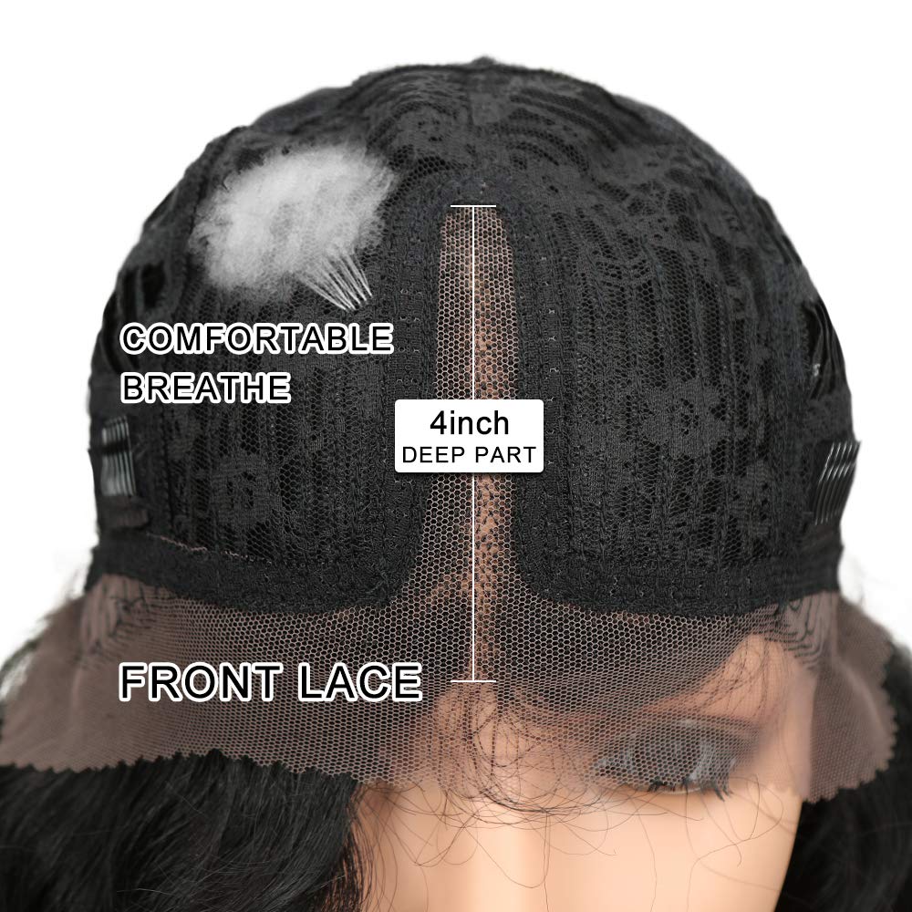 Joedir Ombre Blonde Lace Front Wig | 24" Long Curly Synthetic Hair for Black Women - 130% Density