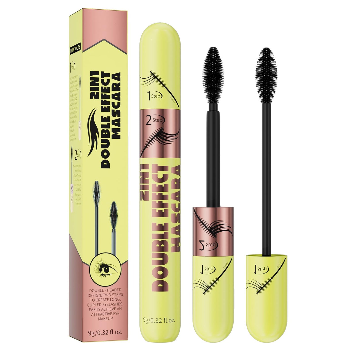 Black Tubing Mascara for Volume and Length - Waterproof, Washable, No Smudge, Full and Soft Formula with Prime Lash Care(Black*1)