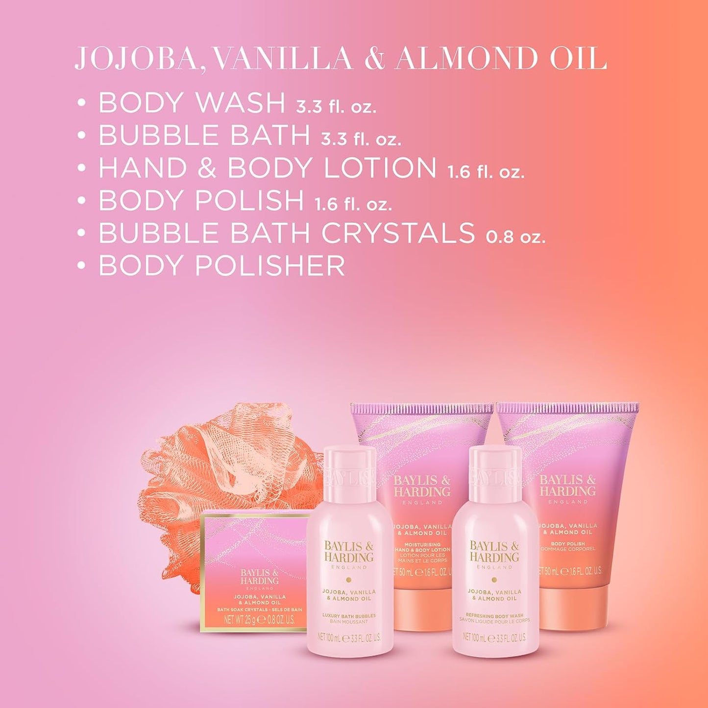 Baylis & Harding Luxury Pamper Gift Set - Jojoba, Vanilla & Almond Oil | Vegan Friendly