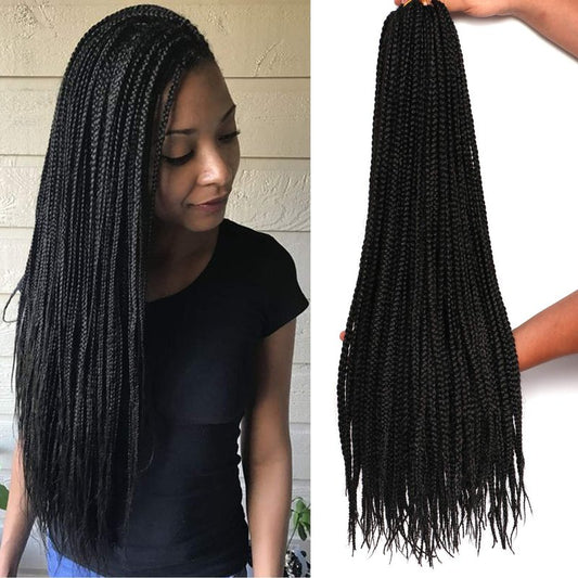 7 Packs Goddess Box Braids Crochet Hair 22 Inch Prelooped Crochet Box Braids Crochet Hair for Black Women Braiding Hair (22 Inch 7 Packs, #1B)