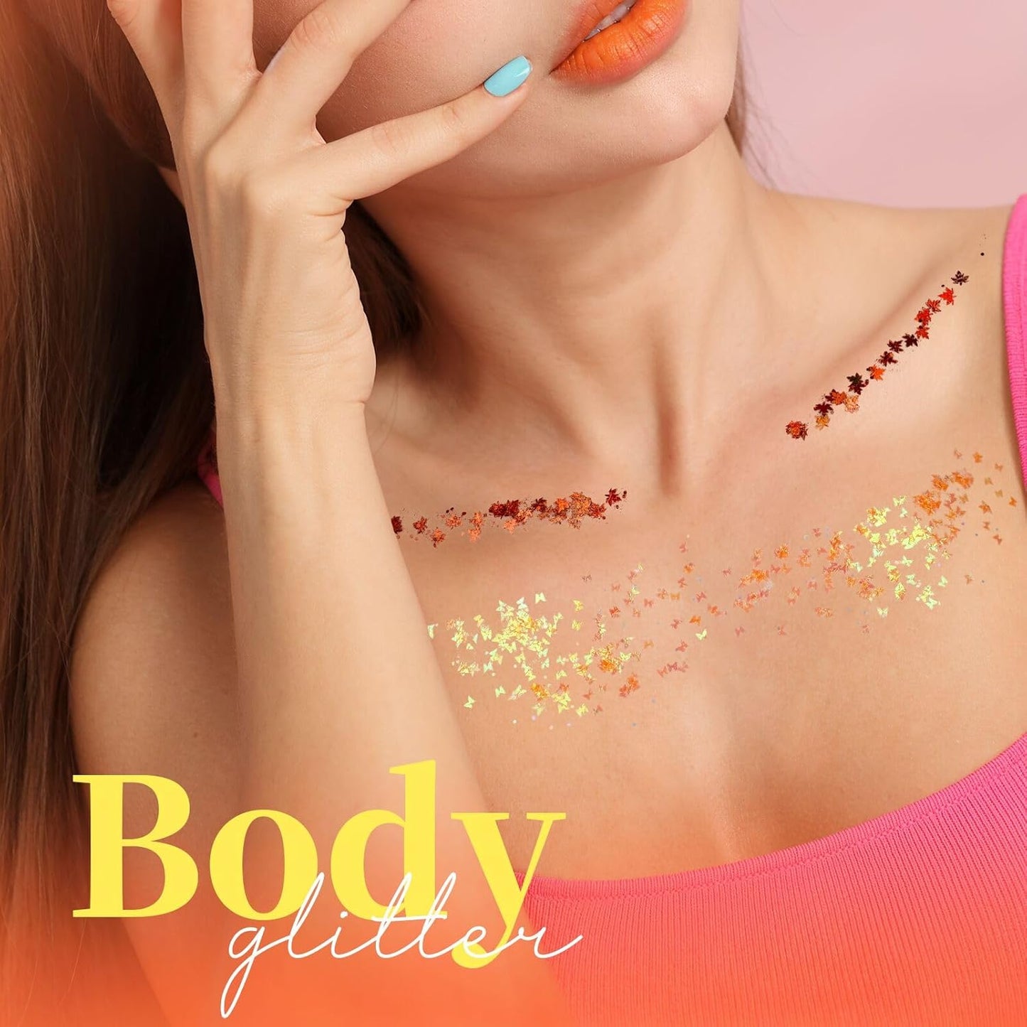 Teenitor Face Glitter Body Glitter, Clear White Body Glitter Gel, Hair Glitter Gel, 6 Shapes Rave Glitter, Mermaid Sequins Makeup Glitters Face Paint, Chunky Sparkling Glitter Gel for Women
