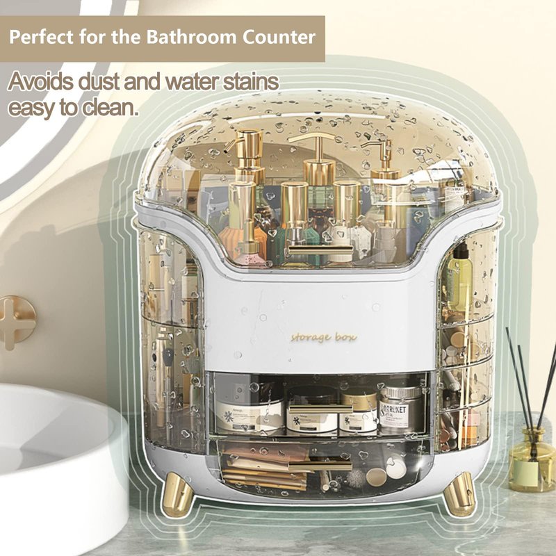 Omeily Upgrade Large Makeup Organizer Countertop Vanity Organizer Cosmetic Organizer Makeup Storage Box Bathroom Counter Organizer Perfume Skincare Organizers Gift Women Clear Design Easy Visibility