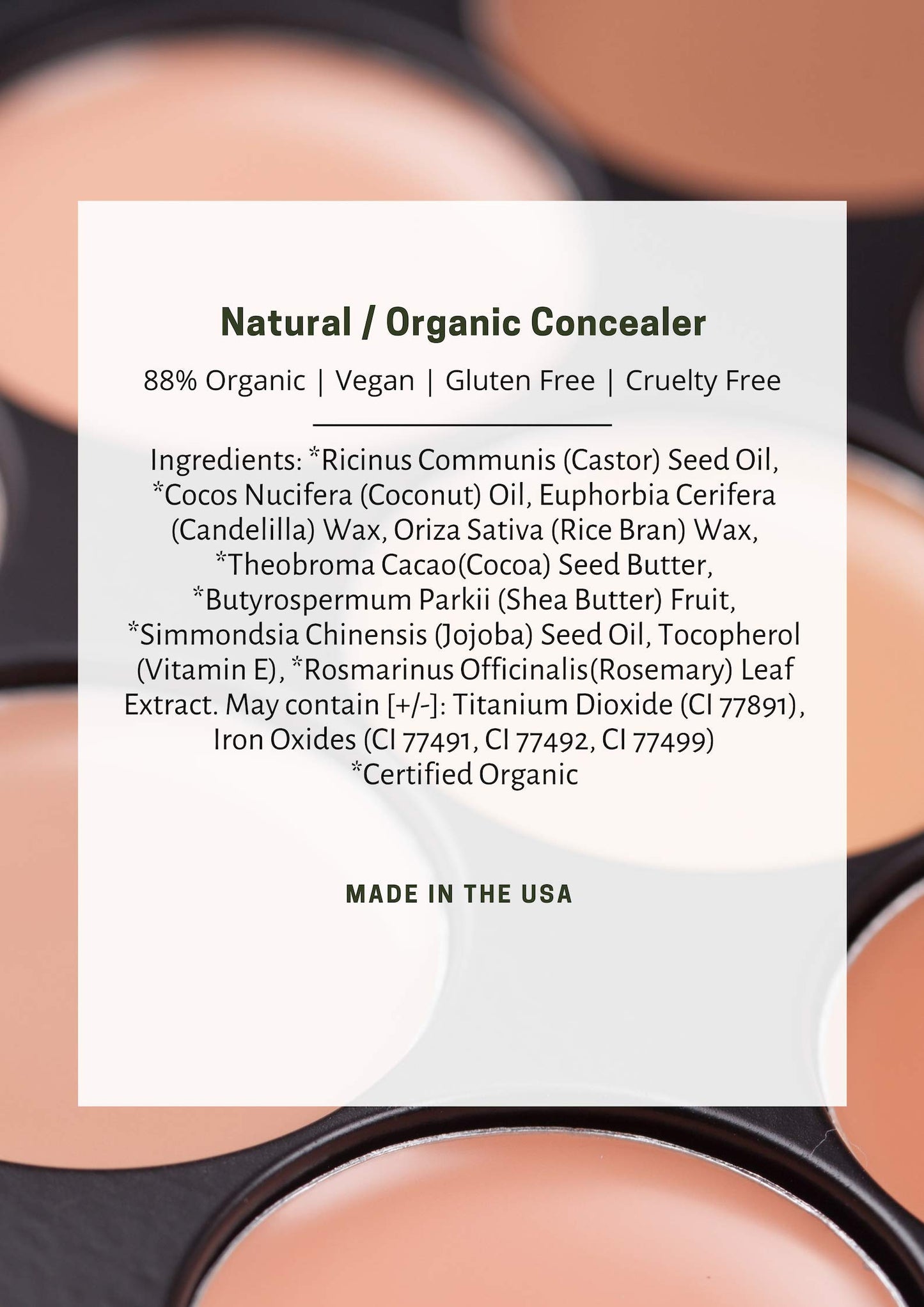 Mom's Secret 100% Natural Concealer, Organic, Vegan, Gluten Free, Cruelty Free, Made in the USA, 0.11 oz. (Bare Naked 12)