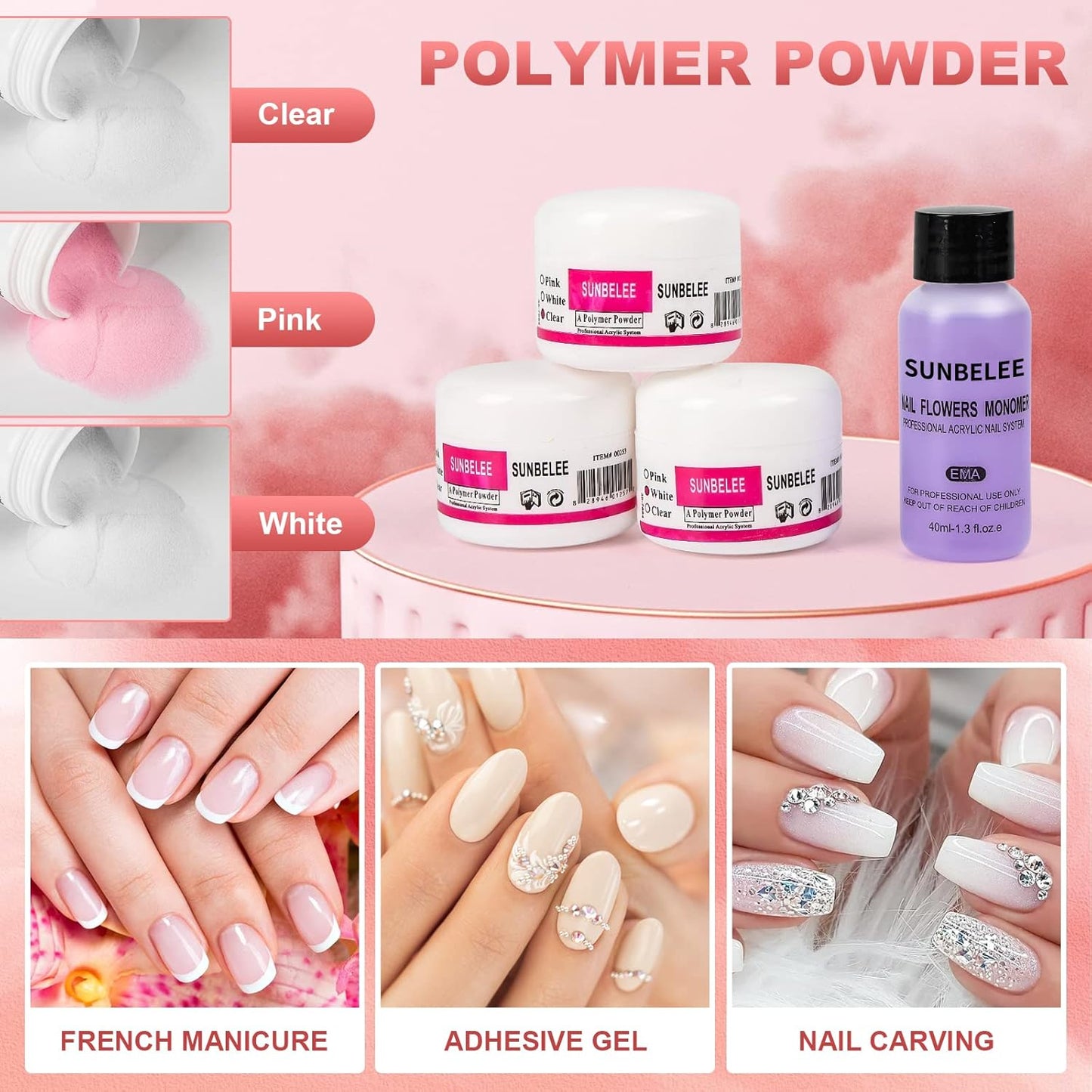 Acrylic Nail Kit for Beginners - Complete Gel Nail Polish Set with UV Light & Tools | DIY Nail Art Supplies