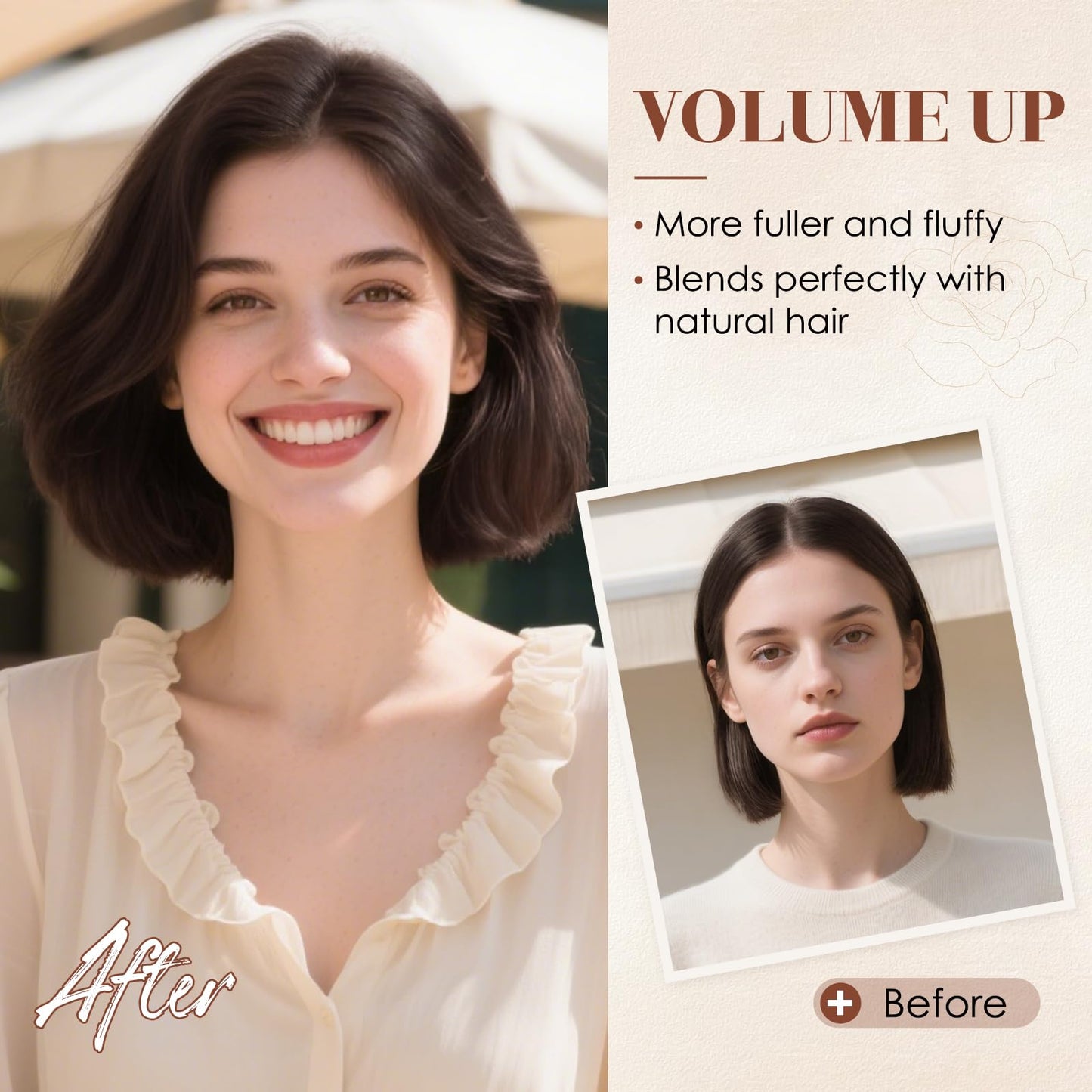 Charites Clip in Hair Extensions Real Human Hair Short Extensions for Women Adding Volume 2 Pcs Invisible Clip on Hairpieces with Thinning 10 Inch Natural Black
