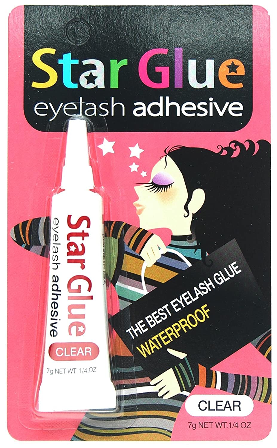 STAR GLUE Waterproof Eyelash Adhesive White for Eye Shadow Mascara and Eyeliner 20 Pcs