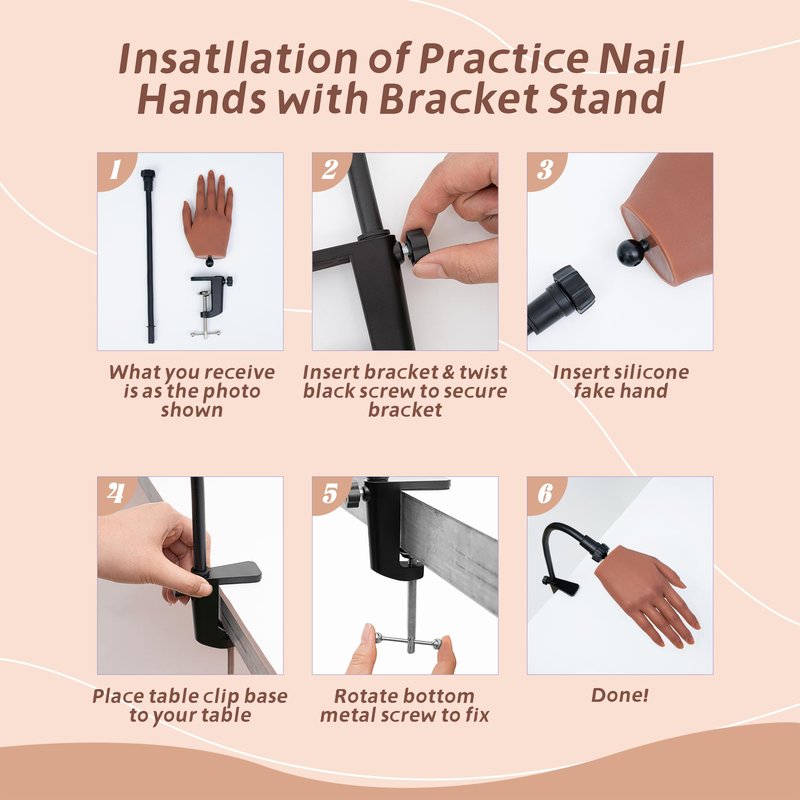 Veikmv Practice Hand for Acrylic Nails, Realistic Silicone Training Hand with Flexible Fingers for Nail Art Practice,Professional Mannequin Hand Model Kit for Gel Polish