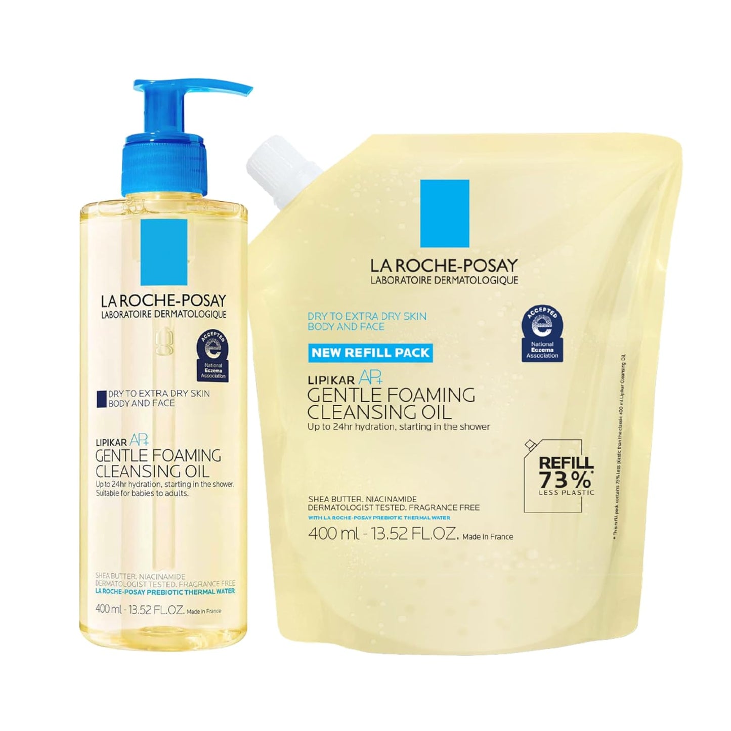 La Roche-Posay Lipikar AP+ Gentle Foaming Cleansing Oil - 400ML | Niacinamide Formula for Face & Body Hydration