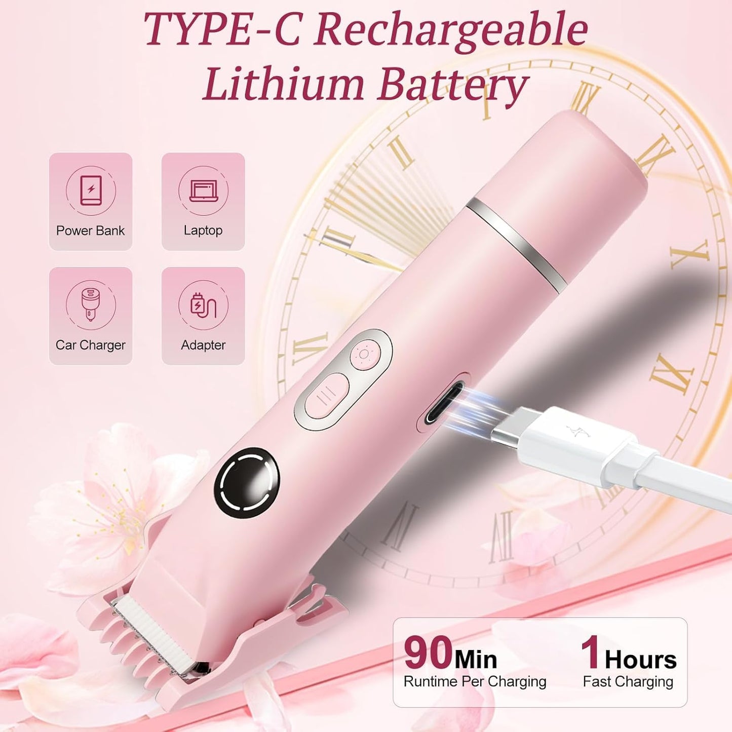 Bikini Trimmer for Women,4 in1 Electric Razor & Shaver with Dual Ceramic Blades,Dermave Bikini Shaver,Body & Intimate Areas, 90min Cordless Runtime, Waterproof Travel Grooming Kit
