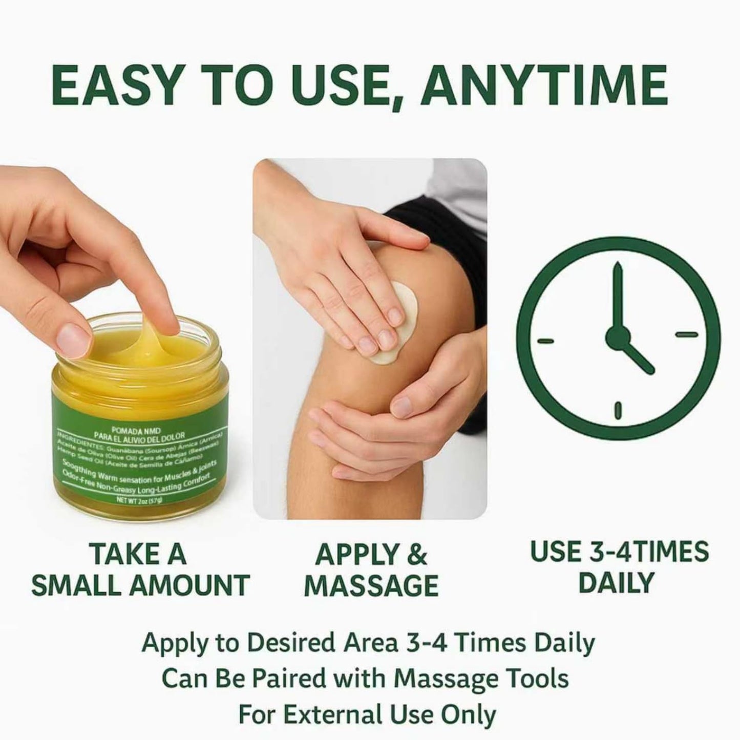 Dotkara Pomada NMD, Pomada NMD para Dolor, Joint & Muscle Support Cream for Knee, Neck, Hip, Hands, Feet, with Soursop, Arnica, Olive Oil, Beeswax and Hemp Seed Oil, Non-Greasy 2oz Cream (1)