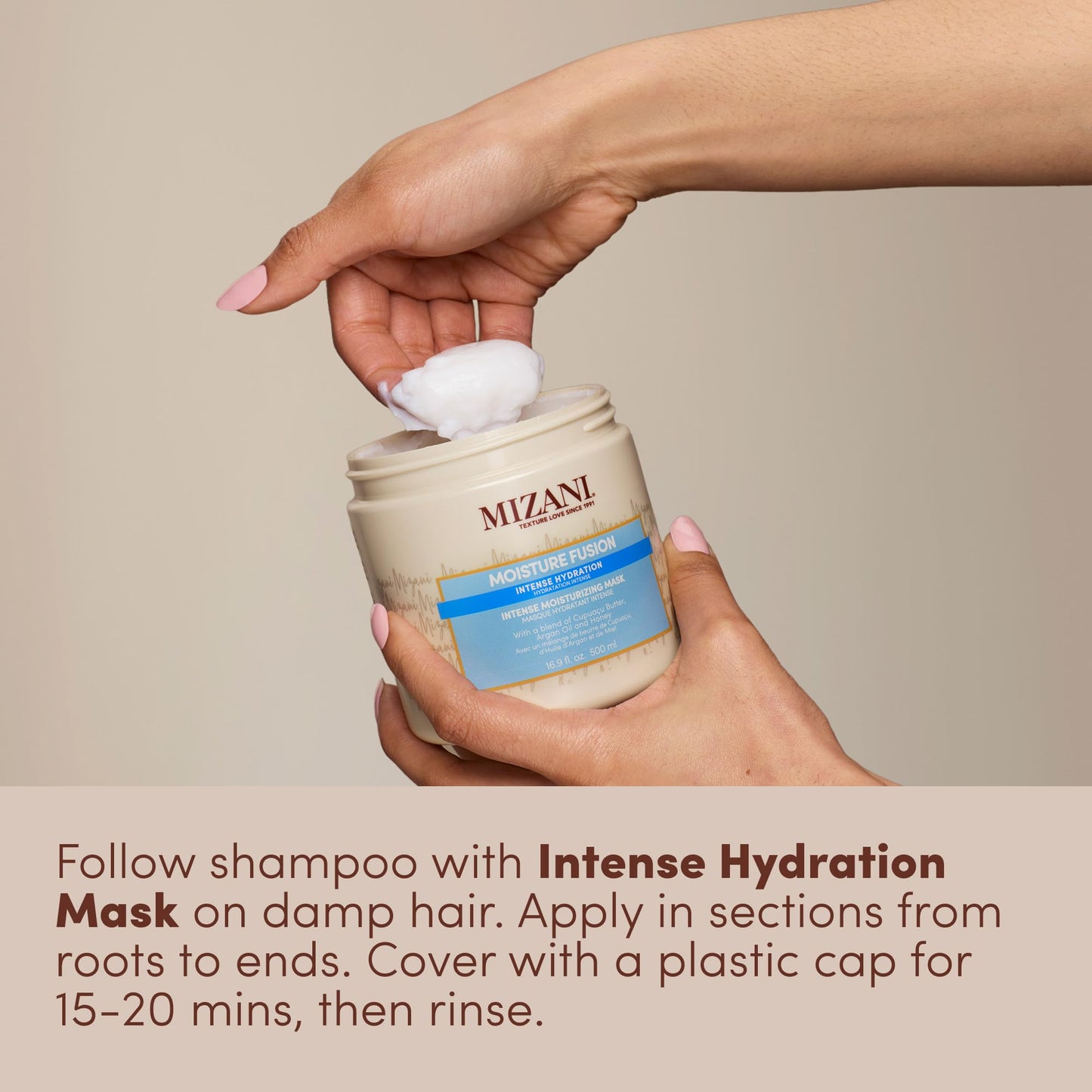 Mizani Moisture Fusion Intense Moisturizing Mask - Hydrating Hair Mask for Dry and Curly Hair, Deep Conditioning Treatment with Argan Oil, Sulfate-Free