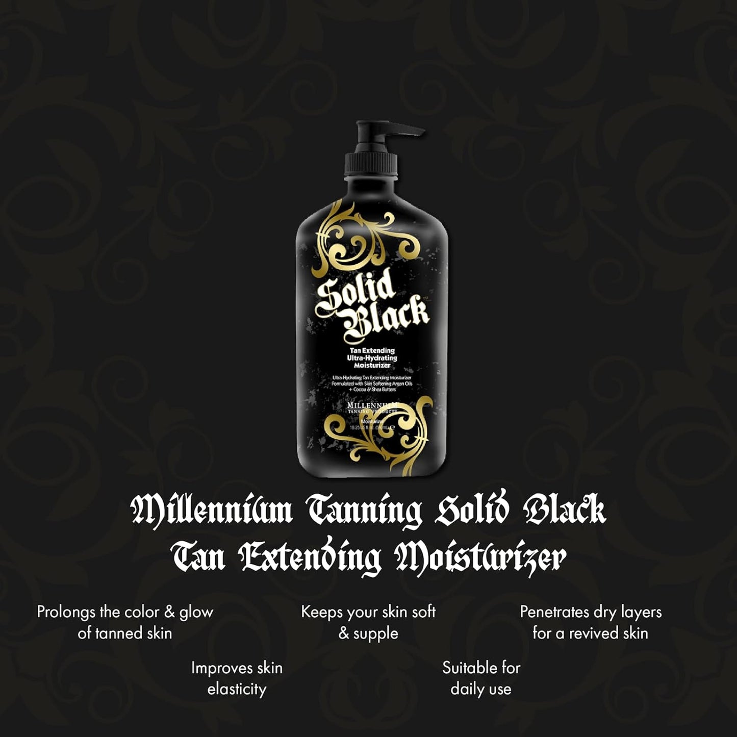 Solid Black Tan Extending Moisturizer Lotion - Ultra-Hydrating, 18.25 oz (2 Pack)