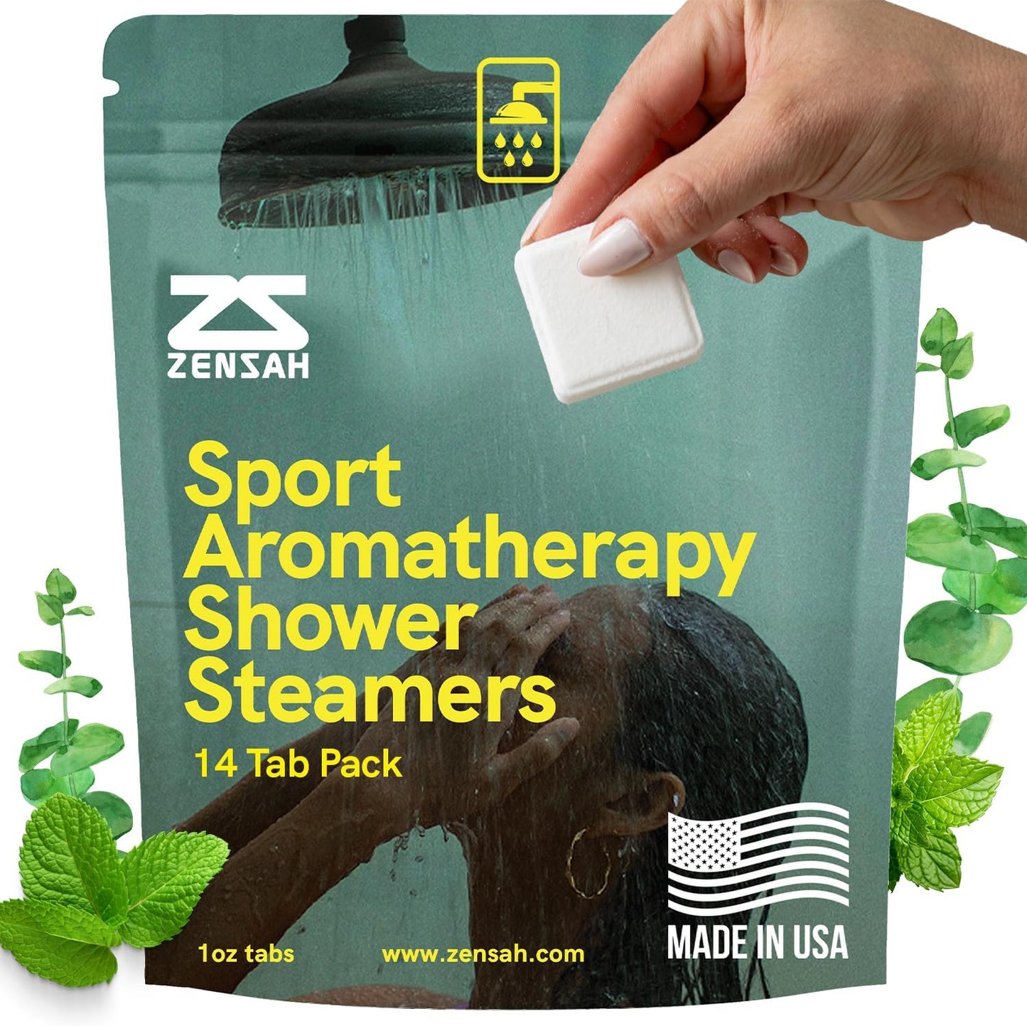 Zensah Sport Shower Steamers - Natural Eucalyptus Aromatherapy for Muscle Recovery | Travel-Friendly Self Care Gift