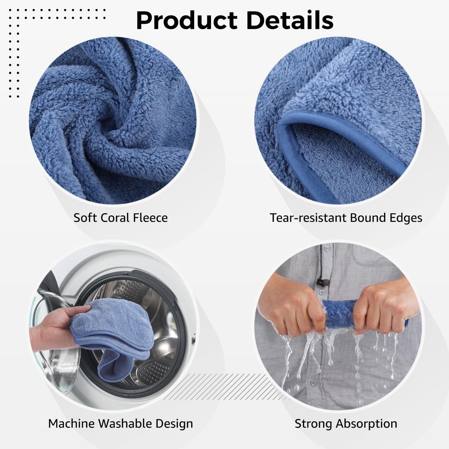 DIMEGON 12 PCS U-Shaped Facial Towels, Split Design, Soft Esthetician Towel, Facial Stem Massage Cleansing Towel, Coral Fleece Face Cloth for Beauty Salons, Skin Care, SPA Centers