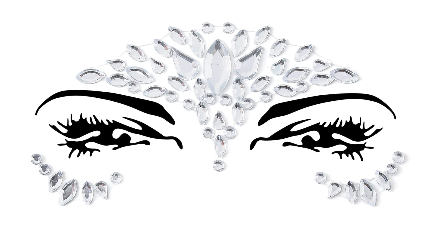 FACEGEM LONDON Face Gems Adhesive Glitter Jewel Tattoo Sticker Festival Gems Rave Party Body Make Up (21 PCS FACE GEMS)