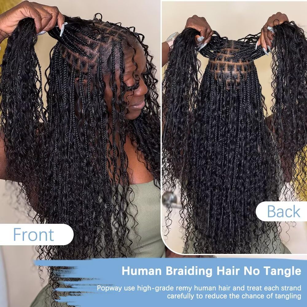Ombre Braiding Hair - 6 Bundles 150g 14 Inch Deep Wave Human Hair Extensions | Virgin Curly 4/27