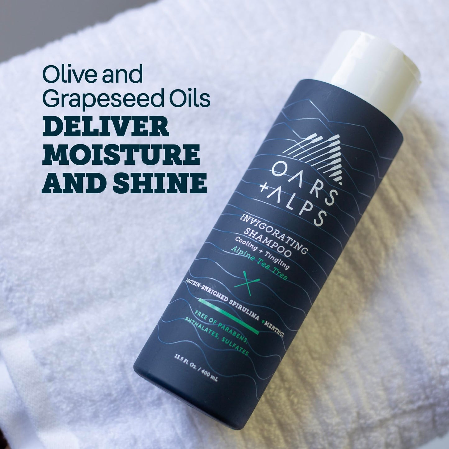 Oars + Alps Men's Sulfate Free Hair Shampoo for Men & Women, Shampoo for Hair Infused with Witch Hazel and Tea Tree Oil, Nourishing & Moisturizing, Paraben & Sulfate Free, Alpine Tea Tree, 13.5oz