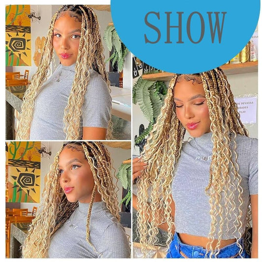 #613 Blonde Human Braiding Hair Deep Wave Bulk 20 20 20 Inch Honey Blonde Deep Wave Braids Human Hair Extensions Unprocessed Virgin Remy Hair 3 Bundle 50 Gram Per Bundle