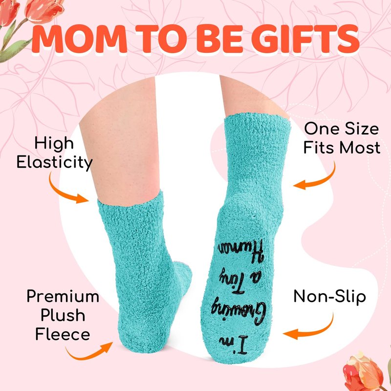 HAPPYPOP Mom to Be Gifts - Pregnancy Socks for Expecting Mothers on Valentine's and Mother's Day, Labor and Delivery Socks
