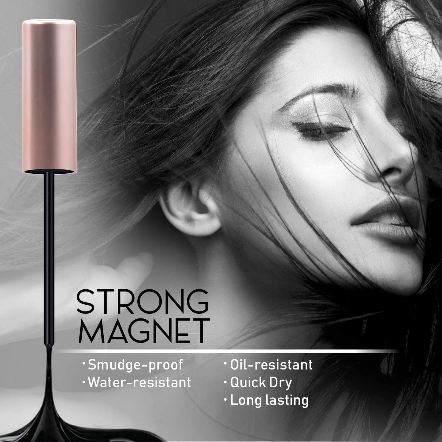 Magnetic Eyelashes With Eyeliner Kit 3D different Lengths & different Style Magnetic Eyelashes False Lashes Natural Look - No Glue Needed (5-Pairs With 2-Eyeliner)