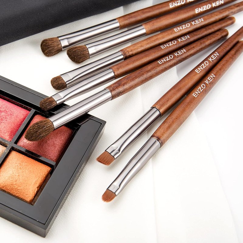 Natural Pony Hair Eye Shadow Brush Set - Professional Small Eyeshadow Brushes for Makeup | Includes Angled & Blending Brushes