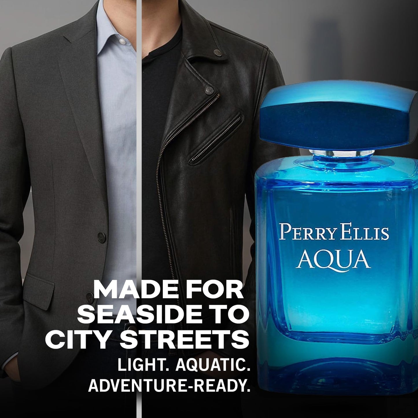 Perry Ellis Aqua Eau De Toilette Spray for Men - Mens Cologne, Long Lasting Perfume, EDT, Fragrance with Notes of Bergamot, Wood Notes & Musk - 3.4 fl oz (100 mL)