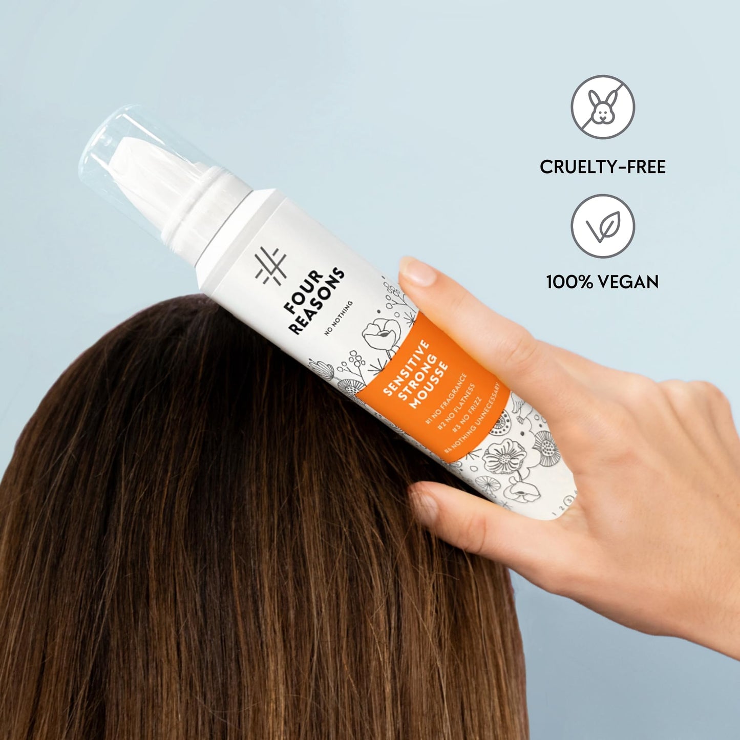 No Nothing Strong Mousse - Fine Hair Volumizing Mousse, Fragrance-Free Mousse for Curly Hair, Styling Foam for Sensitive Scalp, Strong Hold & Lightweight Volume - Hypoallergenic & Alcohol Free, 6.8 oz