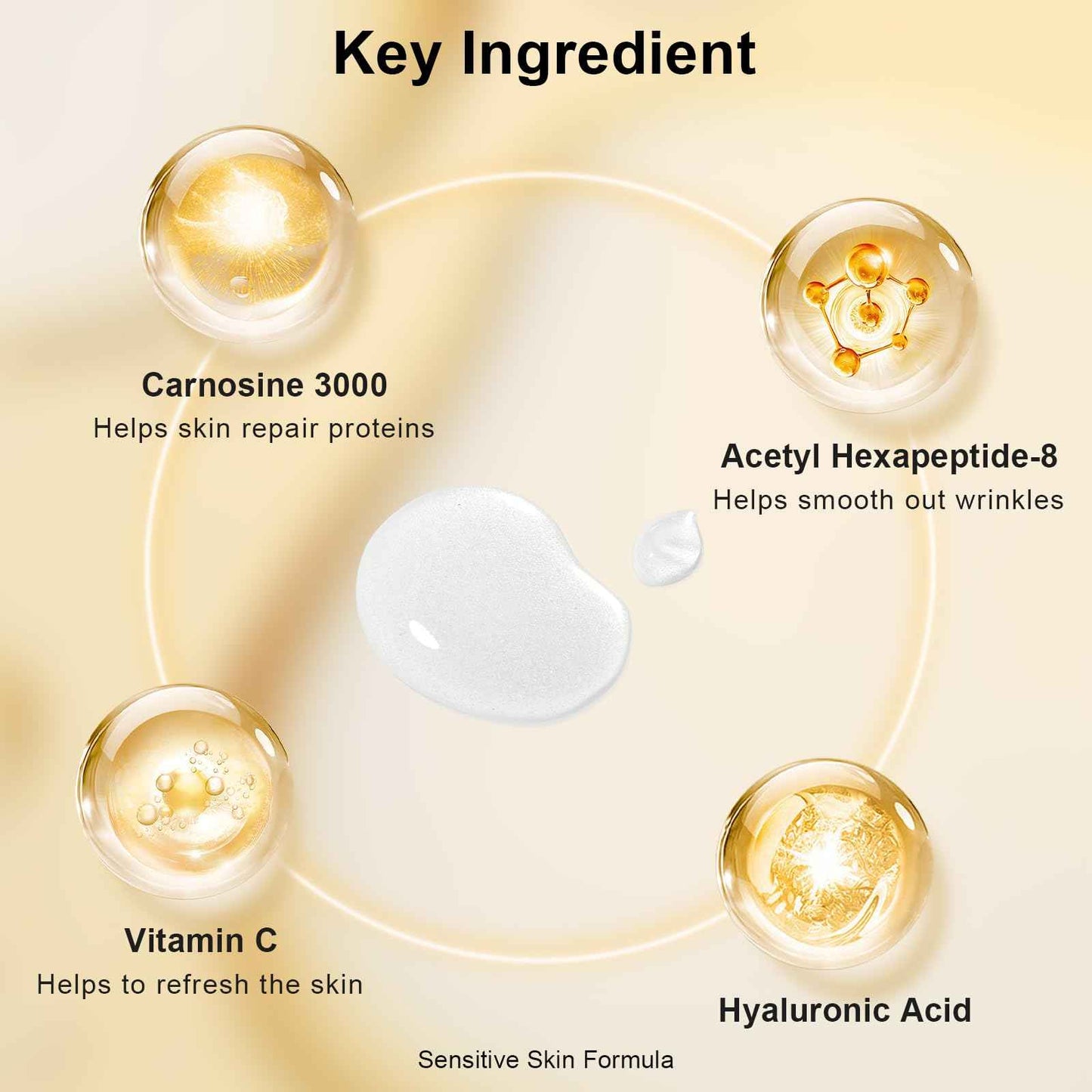 KISSIO Peptide Serum - Anti-Wrinkle Facial Serum with Peptides and Carnosine,Vitamin C,Hyaluronic Acid to Hydrating and Reduce Fine Lines,Skin Care for Face,Vegan,1 Fl Oz