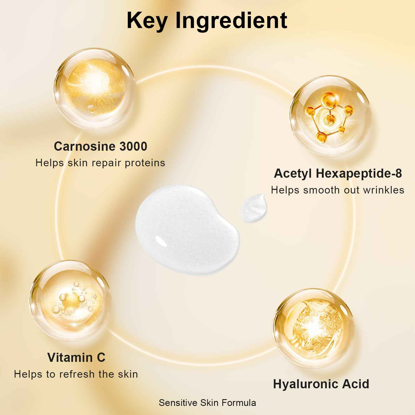 KISSIO Peptide Serum - Anti-Wrinkle Facial Serum with Peptides and Carnosine,Vitamin C,Hyaluronic Acid to Hydrating and Reduce Fine Lines,Skin Care for Face,Vegan,1 Fl Oz