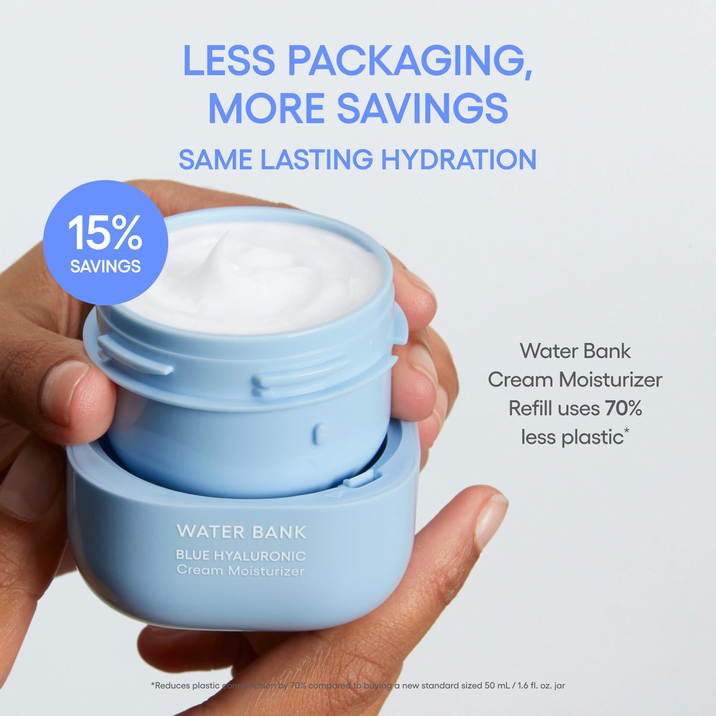 LANEIGE Water Bank Blue Hyaluronic Acid Cream Daily Face Moisturizer: Hydrating Korean Lightweight Face Cream with Ceramides & Squalane for Lasting Deep Hydration & Skin Barrier Support, Mini