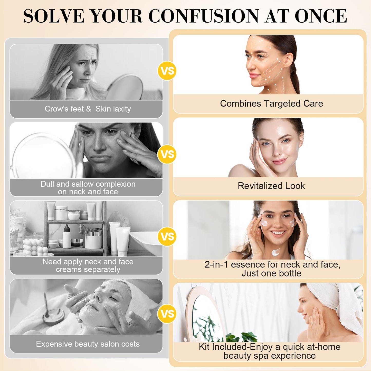 Neck Creams for Tightening and Firming-Retinol Moisturizer Anti Aging Wrinkle Cream 3-in-1 Hyaluronic Acid Ceramides Women&Men-Day/Night Face&Neck Cream with Jade Roller&Reusable Neck Wrinkle Patches