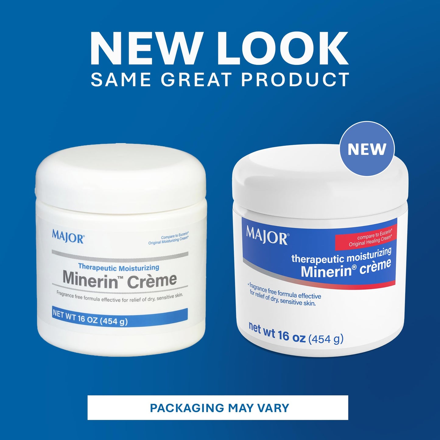 MAJOR Therapeutic Moisturizing Minerin Créme - Body Cream Moisturizer for Dry Skin - Fragrance-Free - 16 Oz. (5 Pack)
