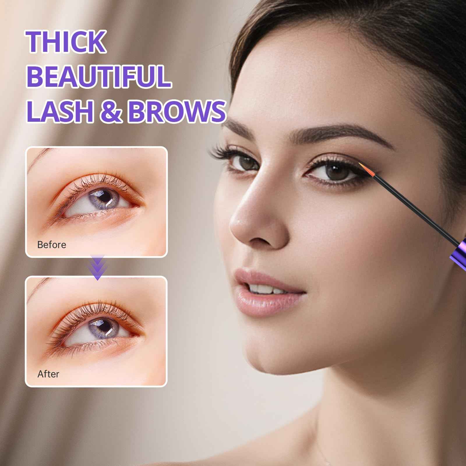 Lash Serum - 8ml Rapid Eyelash Growth Serum for Thickness, Stronger, Healthier Lashes & Brows - Vegan & Cruelty-Free