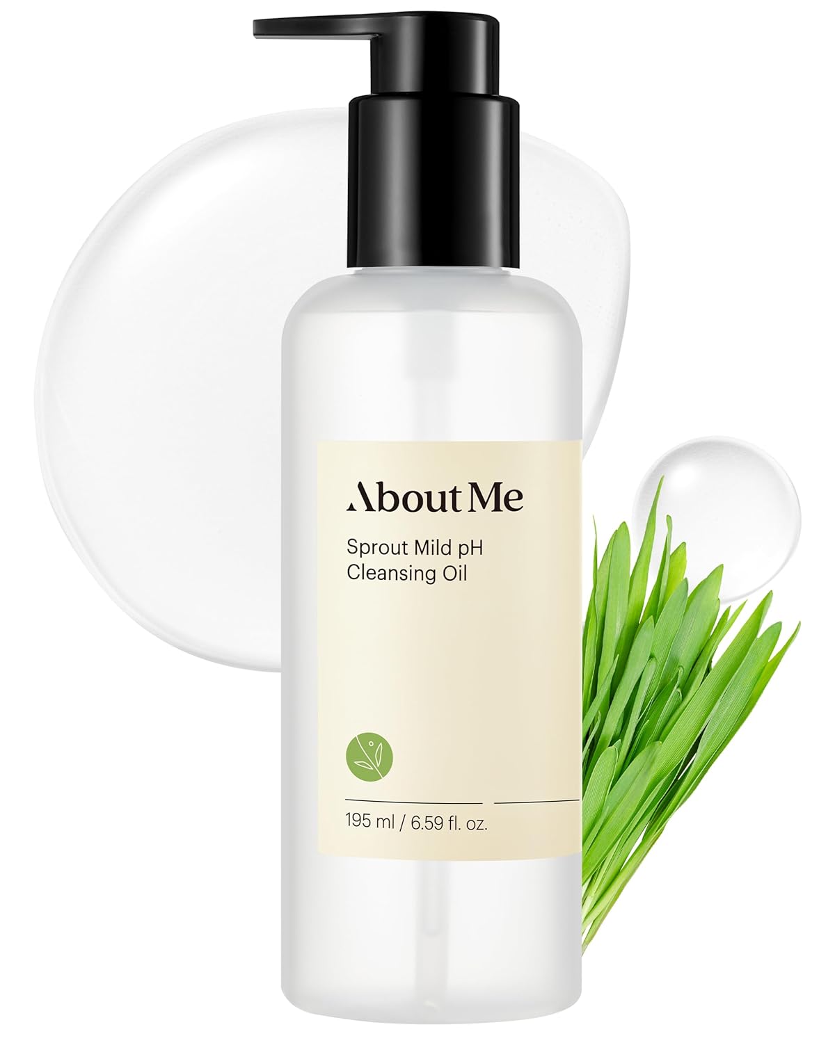 About Me Sprout Mild pH Cleansing Oil | Korean Oil Cleanser for Sensitive Skin - Daily PHA Exfoliation with Wheat & Broccoli Sprout - 6.59oz, 195ml
