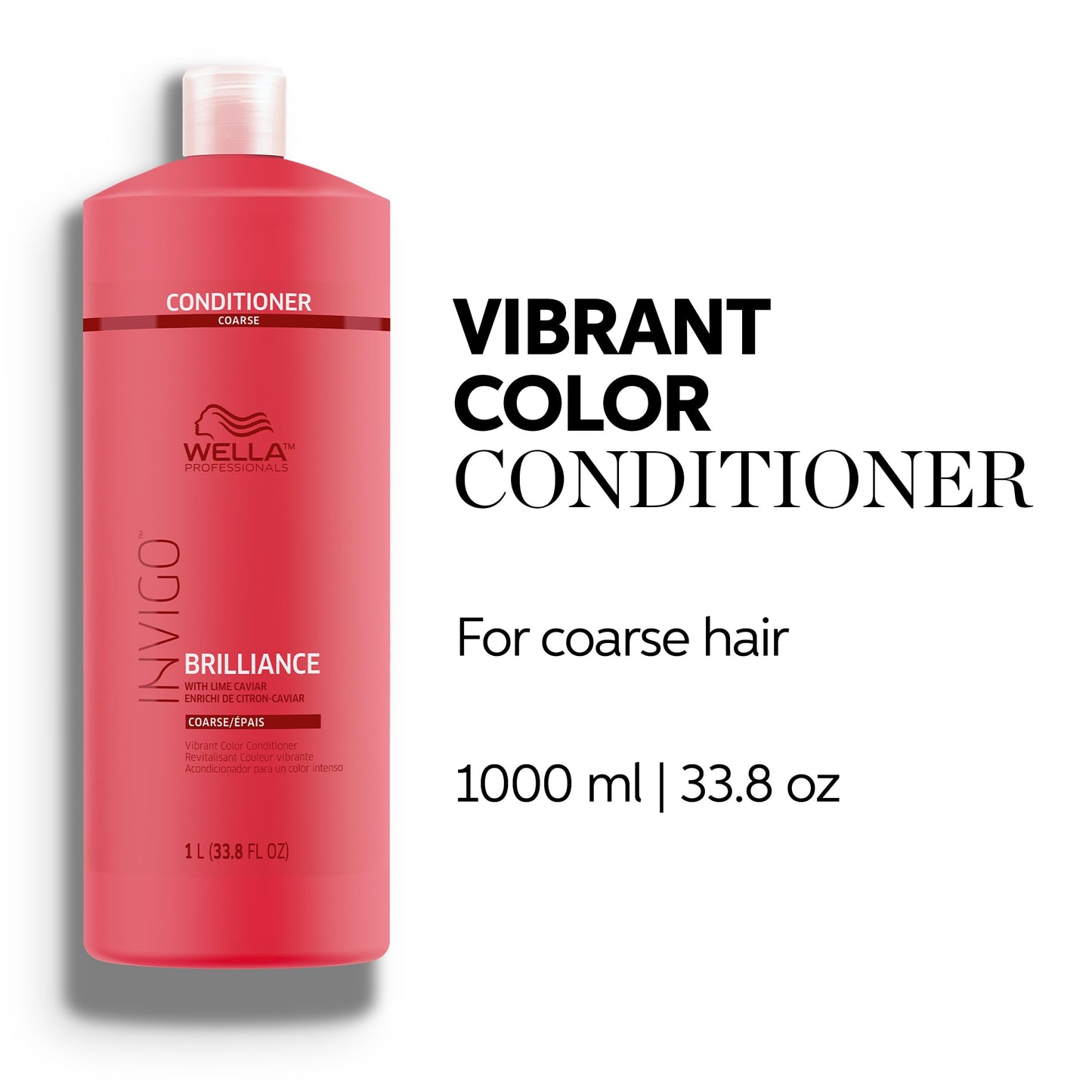 Wella Professionals Invigo Brilliance Conditioner for Coarse Hair | Intense Color Protection, Maintains Vibrancy, Salon Formula, Hair Detangler, Shine Care | 33.8 fl oz