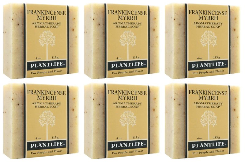 Frankincense Myrrh Bar Soap 6-Pack | Moisturizing Handcrafted Soap - Plant-Based Ingredients, 4oz Bars