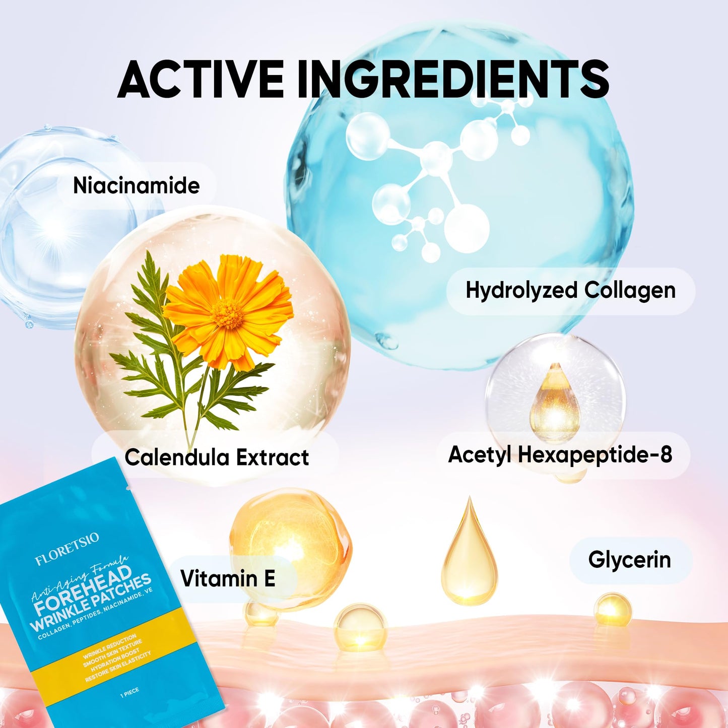 Forehead Wrinkle Patches Overnight: Anti-Wrinkle Facial Masks, Face Tape with Hydrolyzed Collagen - Forehead Lines Remover for Smoothing Fine Lines