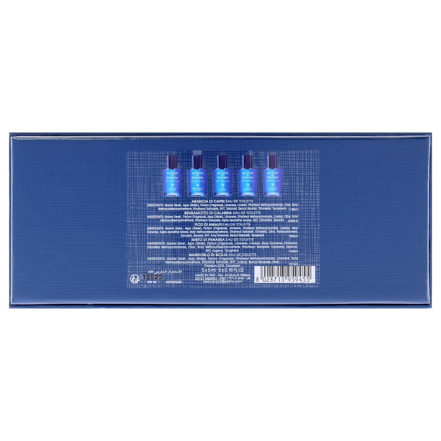 Acqua di Parma Blu Mediterraneo Mini Eau de Toilette Set 5 x 0.16oz/5mL