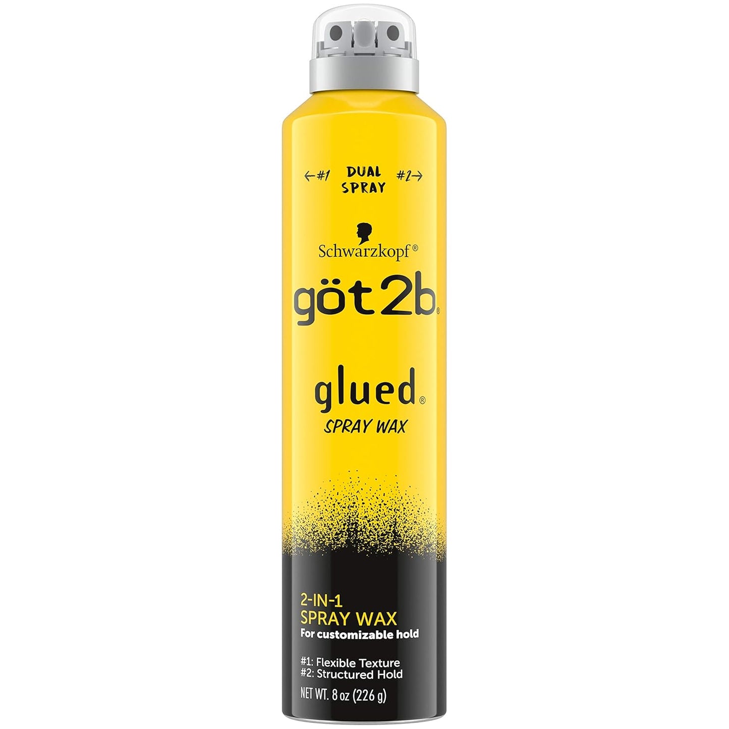 Got2b Glued Spray Wax with 2-in-1 Dual Spray Nozzle, 8 oz