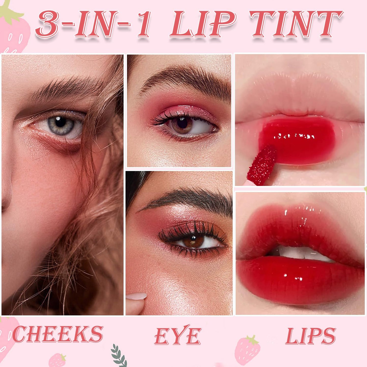 Yishifa 6 Colors Lip Tint Stain Mini Liquid Lipstick, Korean Lip Gloss Moisturizing Natural Velvet Lip Tint, Waterproof Longwear Liquid Blush & Lip Stain, Vivid Color Lip Blush Tint Makeup