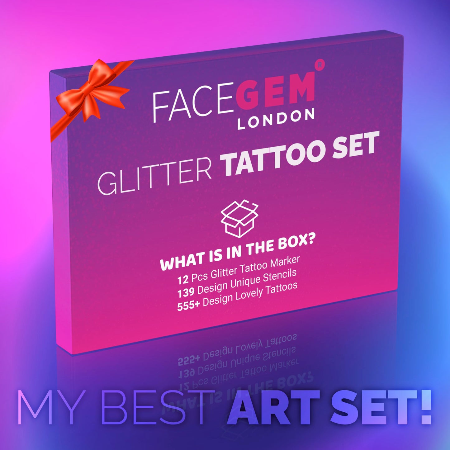 Glitter Tattoos for kids, Temporary Glitter Tattoo Markers for Skin, Glitter tattoo kit, Temporary Tattoos, face glitter, party bag fillers, girls birthday present, face glitter festival, face paint